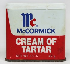 VINTAGE Antique McCormick Cream of Tartar 1.5 oz Tin - £15.85 GBP