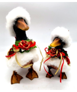 Grandeur Noel Collectors Edition 2 Holiday Ducks 9&quot; &amp; 7&quot; Christmas Villa... - $34.00