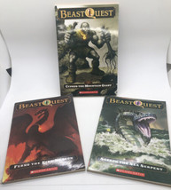 Lot of 3 Beast Quest Paperback Books 1-3 Dragon, Sea Serpent, &amp; Mountain Giant - £9.38 GBP