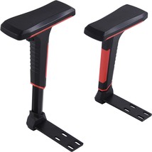 Height Adjustable Chair Armrest Pair, Gaming Boss Chair Arms Set, Red - £48.80 GBP