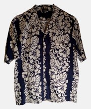 ROYAL CREATIONS L BUTTON SHIRT MADE IN HAWAII FLORAL POCKET 100% COTTON - $14.85