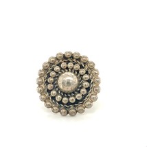 Vintage Signed Sterling Arrange Cluster Floral Ball Bead Ring Band size 5 1/4 - £38.76 GBP