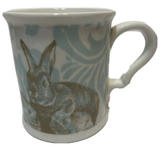 Arlington Designs Large Coffee Tea Cup Mug Rabbits Blue and White - $10.62