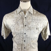 Natural Issue Mens Tan Graphic Shirt Size Medium Short Sleeve Button Down - £7.80 GBP