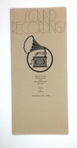 Vtg 1979 Sound Recording Fold Out Brochure Library of Congress Washingto... - $12.00