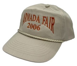 Armada Fair 2006 Hat Cap Snap Back Beige Rope KC Caps One Size MI Fairgrounds - £14.11 GBP