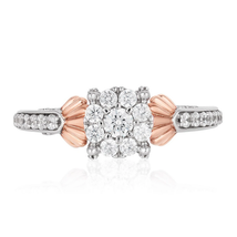 Enchanted Disney 5/8 CTTW Diamond Amethyst Ariel Shell Composite Engagement Ring - £64.33 GBP