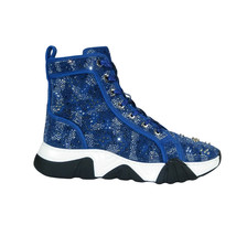 Mens High Top Shoes By FIESSO AURELIO GARCIA,Spikes Rhine stones 2412 Navy Blue image 7