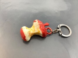 Vintage Souvenir Keyring Half Eaten Apple Keychain Coeur De Pomme Porte-Clés - £6.42 GBP