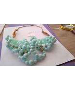 Blue pearls simulated gemstone colored costume handmade cluster strand n... - £21.10 GBP