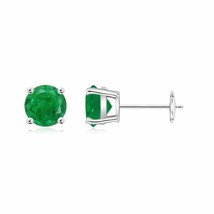 ANGARA Natural Emerald Stud Earrings in 14k Solid Gold (Grade-AA, Size-6) - £1,597.71 GBP