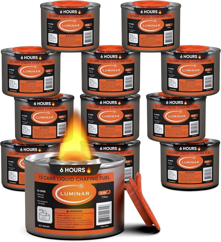 Non-Flammable Chafing Fuel Cans - 12-Pack, Resalable, 6 Hour for Safe Catering Item image 3