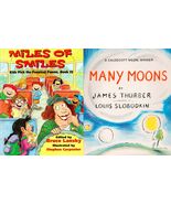 2 LOT MANY MOONS / MILES OF SMILES FUNNY POEMS ILLUSTRATED CHILDREN KIDS BOOKS - $5.94