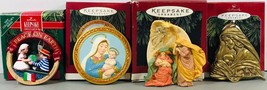 Set of 4 Hallmark Keepsake Ornaments - 1991 - 1995 - 1996 - 1998 - Handc... - $27.67
