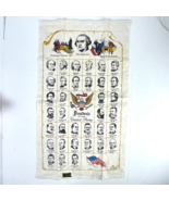 Presidents of the United States Kay Dee Designs Vtg Linen Tea Towel 1969... - £15.26 GBP