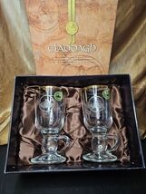 Claddagh Irish Handcut Glass Gold Band Footed Mug Cup with Handle Boxed ... - €43,33 EUR