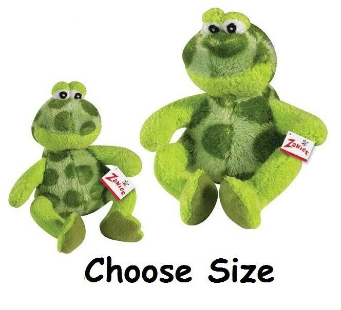 Croakers Small Dog Toys Plush Green Frogs Ribbit Croaking Sound Chip Choose Size