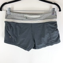 Lululemon Womens Running Shorts Lined Ruched Gray Striped 4 - £15.12 GBP