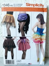 Simplicity Costume Skirt Bustle Tutu Halloween Sewing Pattern 1346 Misses 6-14 - £9.83 GBP