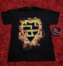 VTG 90s RAMMSTEIN Hier KALLE Die Son Band Fire Logo Black T-Shirt Size S - $75.24