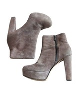 Michael Kors Platform Heel Bootie Women Size 8.5 Gray Suede Ankle Boot S... - £59.29 GBP