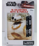 DISNEY-Star Wars 16 Valentines Cards with 16 Pencils - £8.03 GBP