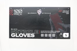 Barber Strong Black Nitrile Gloves Non-Slip, Textured Grip  Small - 100 PK - £15.78 GBP