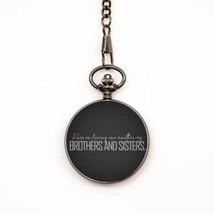 Motivational Christian Pocket Watch, Keep on Loving one Another as Broth... - $39.15
