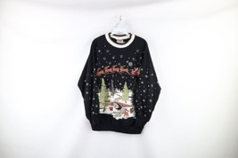 Vintage 90s Streetwear Womens XL All Over Print Christmas Santa Claus Sweatshirt - £42.05 GBP