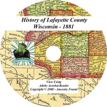 1881 History Genealogy of LAFAYETTE County Wisconsin WI - £4.69 GBP