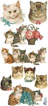 1 Sheets Victorian Kitty Cat Stickers Planner Stickers for Scrapbook - £4.61 GBP