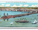 Cutter Harbor and Recreation Pier Chicago Illinois IL UNP WB Postcard Y2 - $3.91