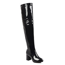 Fashion Over the Knee Boots Women Orange Red Yellow Green Thigh High Boots Squar - £62.75 GBP