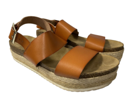 New Directions Lauren Vegan Brown Platform Sandals, Women&#39;s Size 9 1/2  - $14.24
