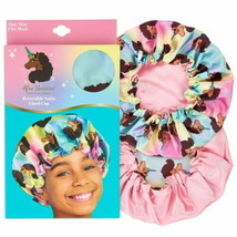 Afro Unicorn Reversible Satin Lined Sleeping Cap - Girls Printed Salon B... - £5.40 GBP