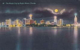 Magic City Skyscraper Skyline Night Scene Miami Florida FL Moon Postcard D54 - £2.39 GBP