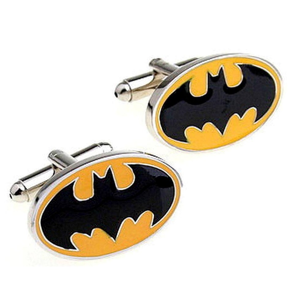 BATMAN CUFFLINKS Super Hero Bat Signal GIFT BAG Pair Men&#39;s Accessory Com... - $11.95