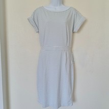 Fashion Womens Casual Striped Dress Size L Short Sleeve Knee Length Stretch - $17.81