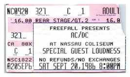 AC / Dc Ticket Stub Septembre 20 1986 Uniondale New York - £28.66 GBP