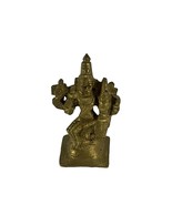 Small Brass Narasimha Lakshmi Vishnu Idol 2.5&quot; Altar Statue Home Temple ... - $14.85