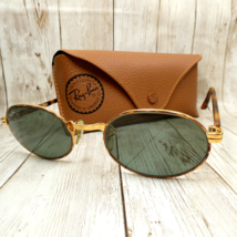 B&amp;L Ray-Ban USA Vintage Gold Oval Sunglasses w/Case - Sidestreet Crosswa... - $292.05