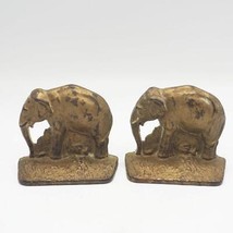 Ghisa Bronzo Elefante Fermalibri Da Acw. Co.Pesante Fermalibri Paio - £95.89 GBP