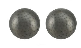 Scratch &amp; Dent 2 Piece Antique Silver Finish Dimpled Metal Decor Ball Set 4 Inch - £16.06 GBP