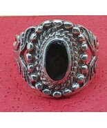 Vintage Sterling Silver Black Onyx Ring Size 5.5 - €52,10 EUR