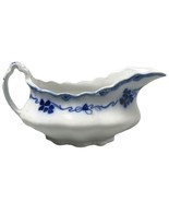 W. H. Grindley Flow Blue Antique Gravy Boat Lorne Pattern Clover Shamroc... - $28.71