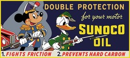 Sunoco Oil / Mickey &amp; Donald Metal Sign - $1,279.58 MXN