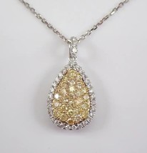 1.70Ct Round Cut Simulated  Citrine Teardrop Pendant 14k Two-Tone Gold Over - £56.26 GBP