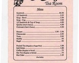 Rose Cottage Tea Room Menu Peachtree Avenue Cookeville Tennessee 1990&#39;s - £12.47 GBP