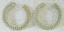 Neiman-Marcus Sachin &amp; Babi Crystal Hoop Earrings with Gift Box  - £180.10 GBP