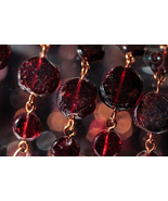 garnet boho necklace, extra-long, natural gemstones, handmade in USA, ooak - £34.59 GBP
